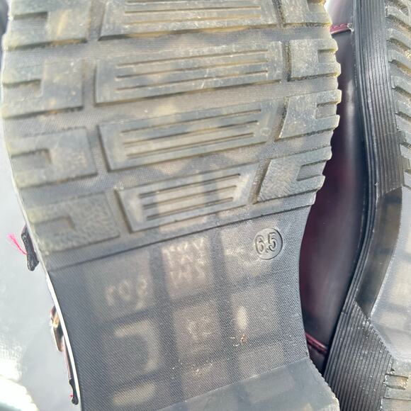 Women's 6.5 Electric Karma Scotty Dark Cherry Red /‎ Brown Chunky Buckle Oxfords - Picture 8 of 10